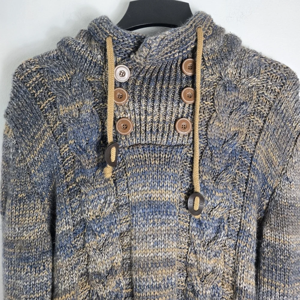 Leif Nelson Chunky Knit Hooded Men’s Sweater